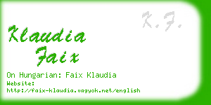 klaudia faix business card
